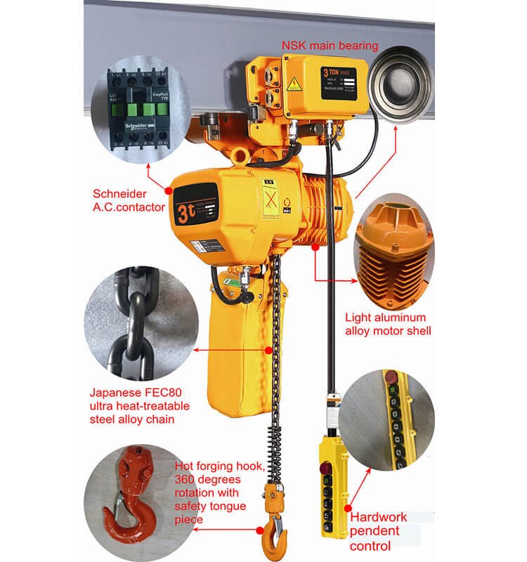 electric chain hoist with motor trolley