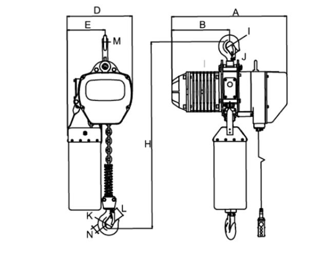 Hook suspension electric chain hoist 500kg-5tons