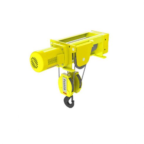 Foot-mounted wire rope hoist