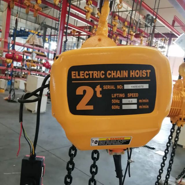 Hook suspension electric chain hoist